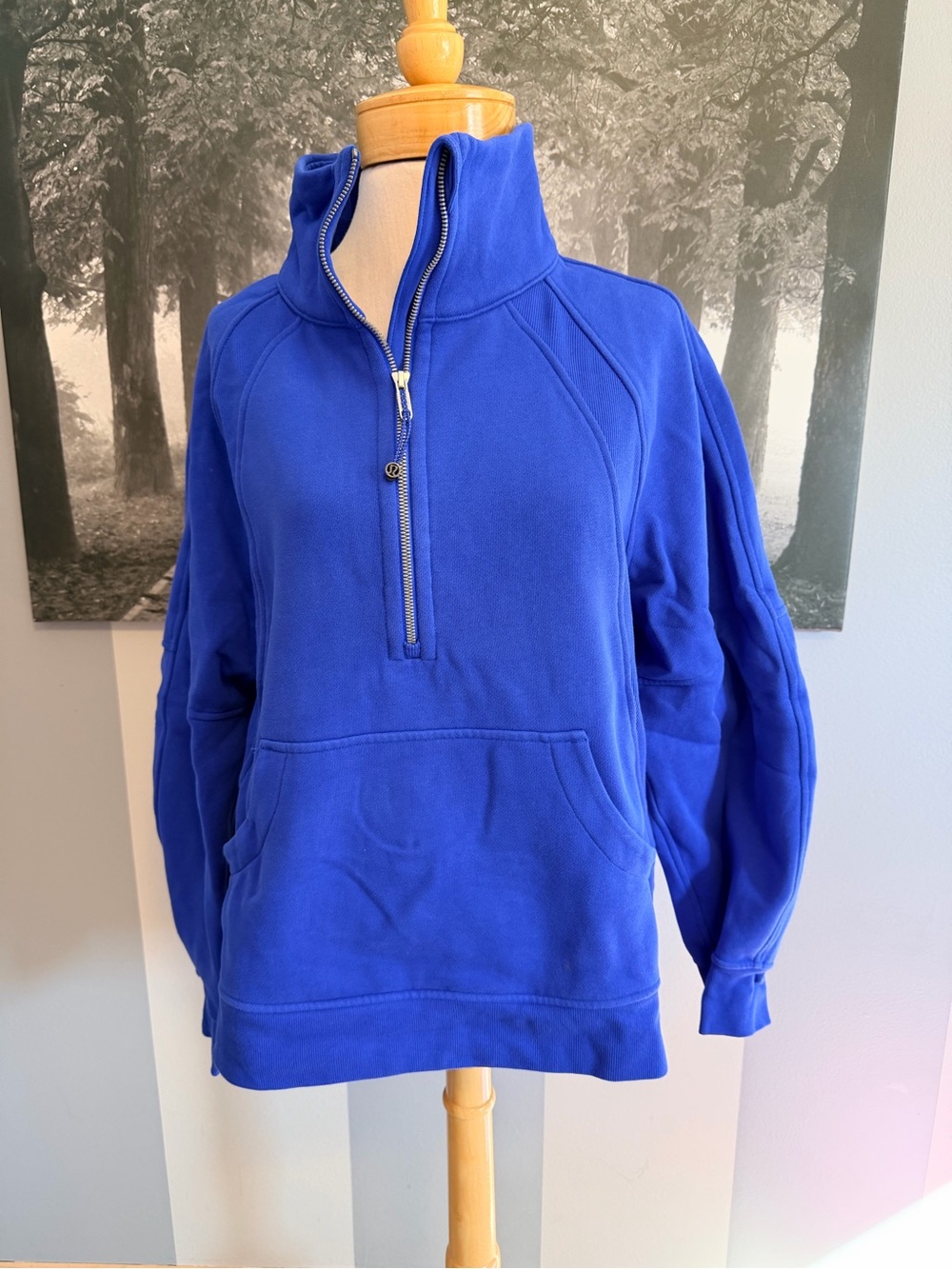 lululemon athletica Cobalt Blue Half-Zip Funnel Sweatshirt